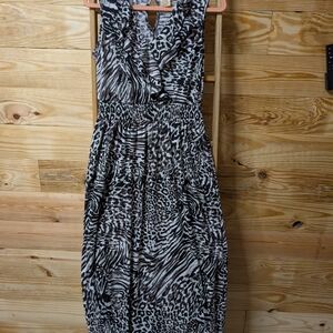 Faded Glory Zebra and Leopard Print Midi Dress